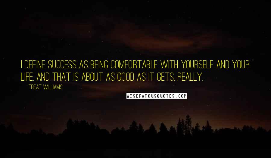 Treat Williams quotes: I define success as being comfortable with yourself and your life. And that is about as good as it gets, really.