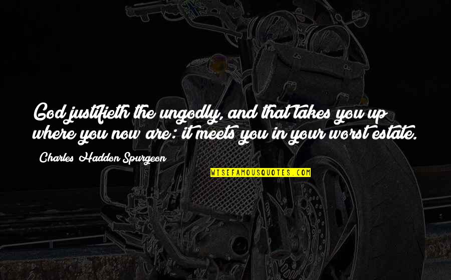 Trebaju Mi Quotes By Charles Haddon Spurgeon: God justifieth the ungodly, and that takes you