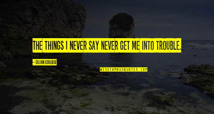 Trebinose Quotes By Calvin Coolidge: The things I never say never get me