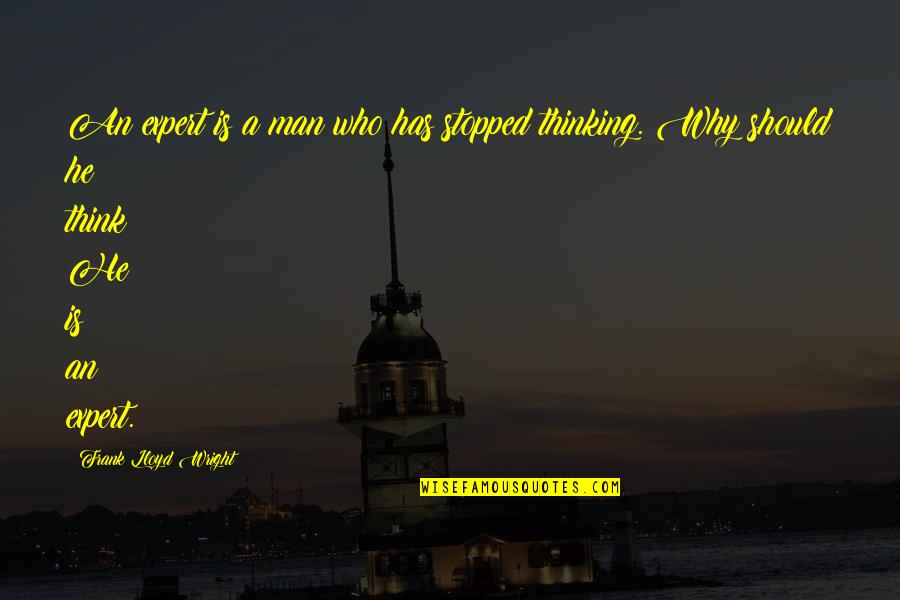 Tredessa Watkins Quotes By Frank Lloyd Wright: An expert is a man who has stopped Tredessa Watkins Quotes By Frank Lloyd Wright: An expert is a man who has stopped