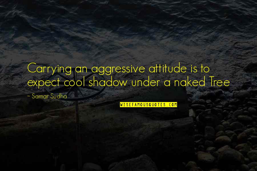 Tree And Shadow Quotes By Samar Sudha: Carrying an aggressive attitude is to expect cool