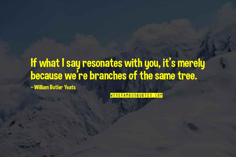 Tree Branches Quotes By William Butler Yeats: If what I say resonates with you, it's