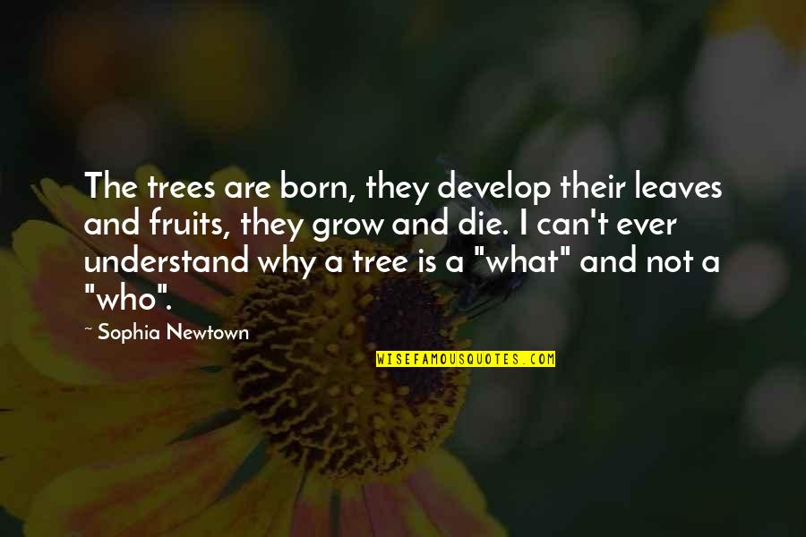 Tree Leaves Quotes By Sophia Newtown: The trees are born, they develop their leaves