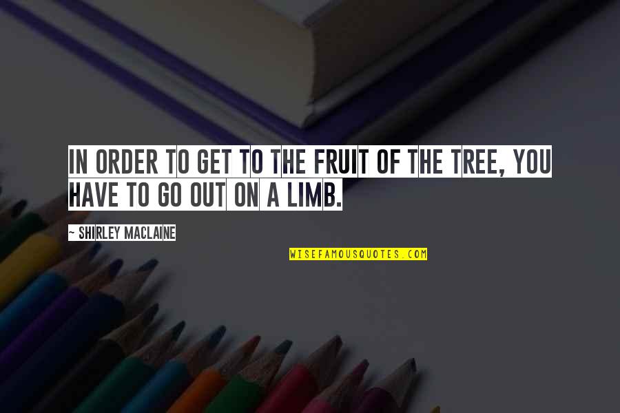 Tree Limb Quotes By Shirley Maclaine: In order to get to the fruit of