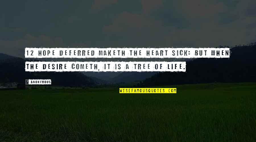 Tree Of Hope Quotes By Anonymous: 12 Hope deferred maketh the heart sick: but Tree Of Hope Quotes By Anonymous: 12 Hope deferred maketh the heart sick: but