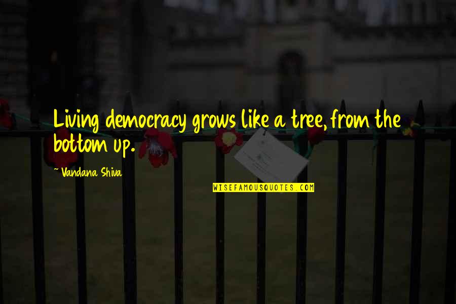 Tree That Grows Quotes By Vandana Shiva: Living democracy grows like a tree, from the