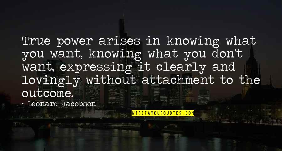 Tree Trunk Life Quotes By Leonard Jacobson: True power arises in knowing what you want,