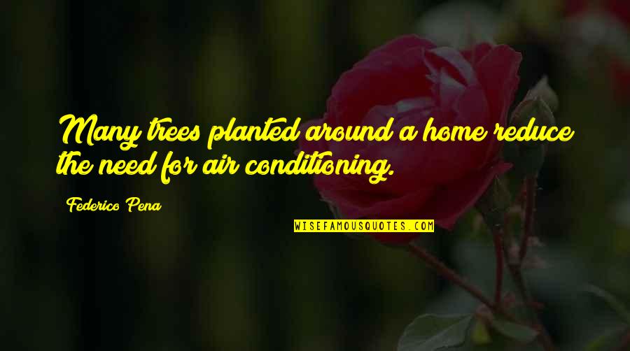 Trees And Home Quotes By Federico Pena: Many trees planted around a home reduce the