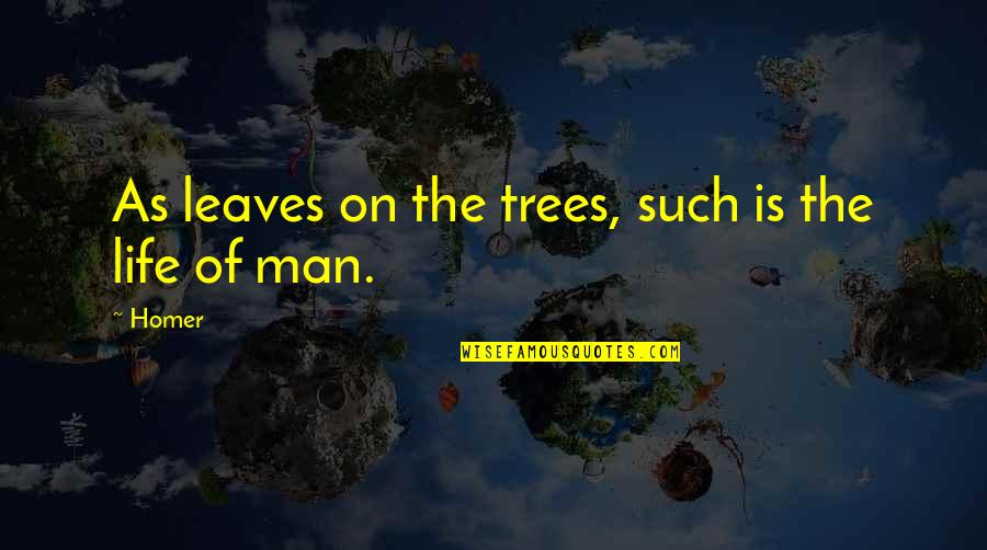 Trees And Leaves Quotes By Homer: As leaves on the trees, such is the
