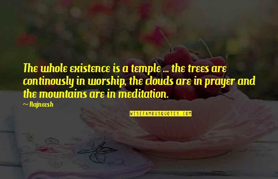 Trees And Mountains Quotes By Rajneesh: The whole existence is a temple ... the