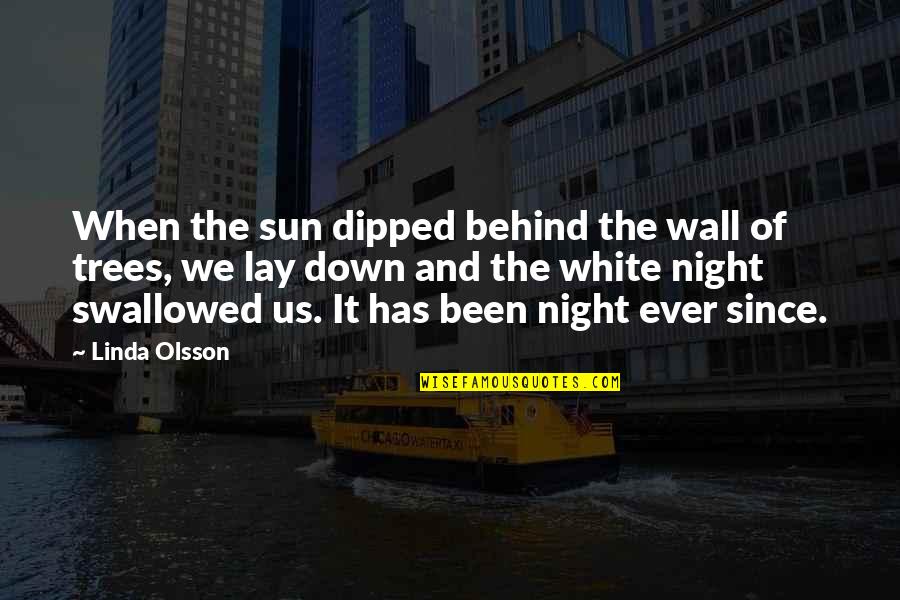 Trees And Sun Quotes By Linda Olsson: When the sun dipped behind the wall of