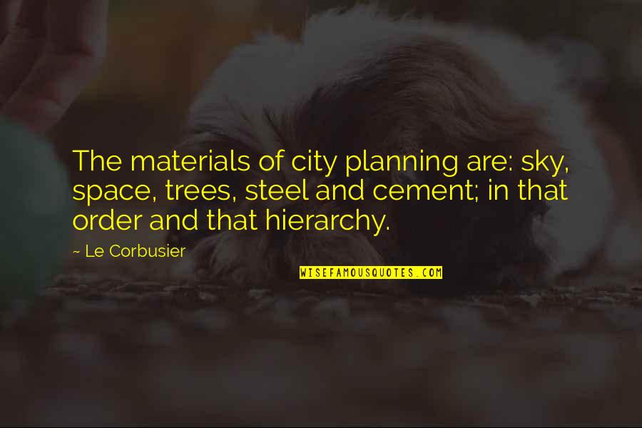 Trees And The Sky Quotes By Le Corbusier: The materials of city planning are: sky, space,