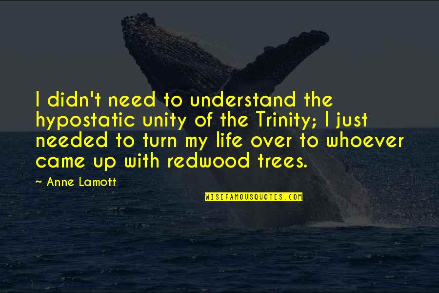 Trees Of Life Quotes By Anne Lamott: I didn't need to understand the hypostatic unity