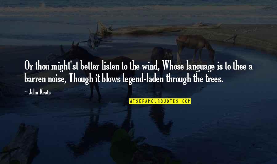 Trees Or Quotes By John Keats: Or thou might'st better listen to the wind,