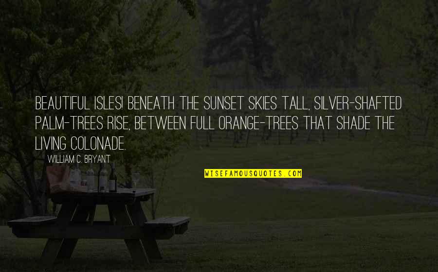Trees Shade Quotes By William C. Bryant: Beautiful isles! beneath the sunset skies tall, silver-shafted