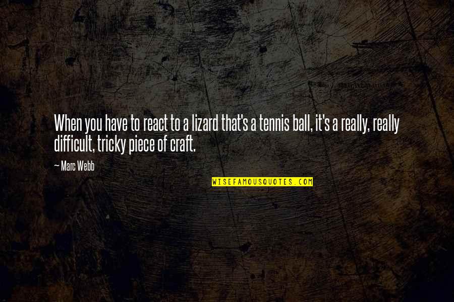 Treger Strasberg Quotes By Marc Webb: When you have to react to a lizard