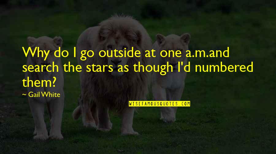 Treise Schwaebe Quotes By Gail White: Why do I go outside at one a.m.and