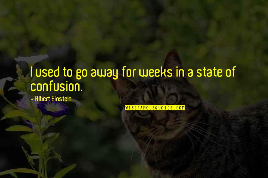 Trektoday Quotes By Albert Einstein: I used to go away for weeks in