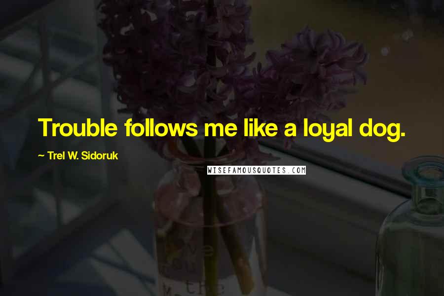 Trel W. Sidoruk quotes: Trouble follows me like a loyal dog.