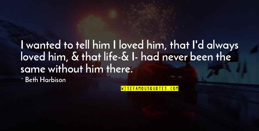 Tremble Youtube Quotes By Beth Harbison: I wanted to tell him I loved him, Tremble Youtube Quotes By Beth Harbison: I wanted to tell him I loved him,