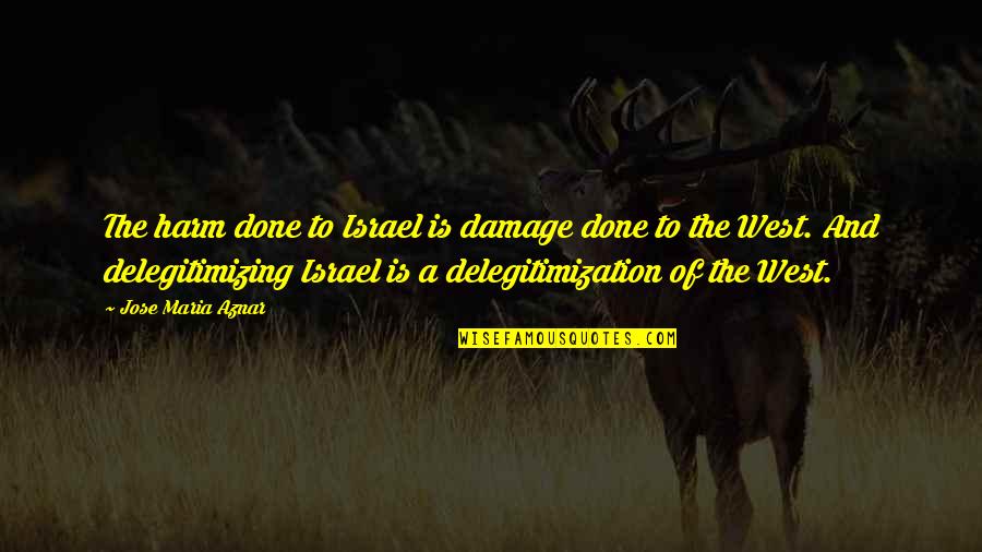 Trembling Dog Quotes By Jose Maria Aznar: The harm done to Israel is damage done