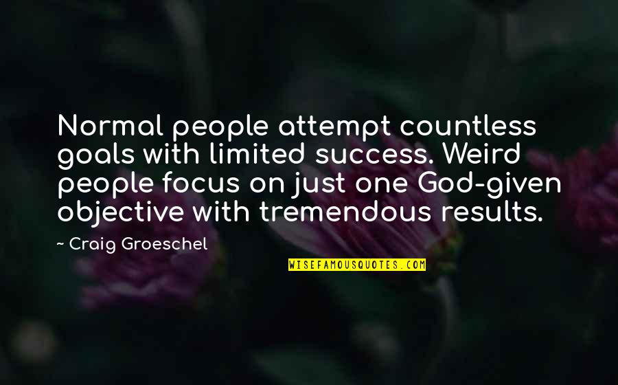 Tremendous Success Quotes By Craig Groeschel: Normal people attempt countless goals with limited success. Tremendous Success Quotes By Craig Groeschel: Normal people attempt countless goals with limited success.