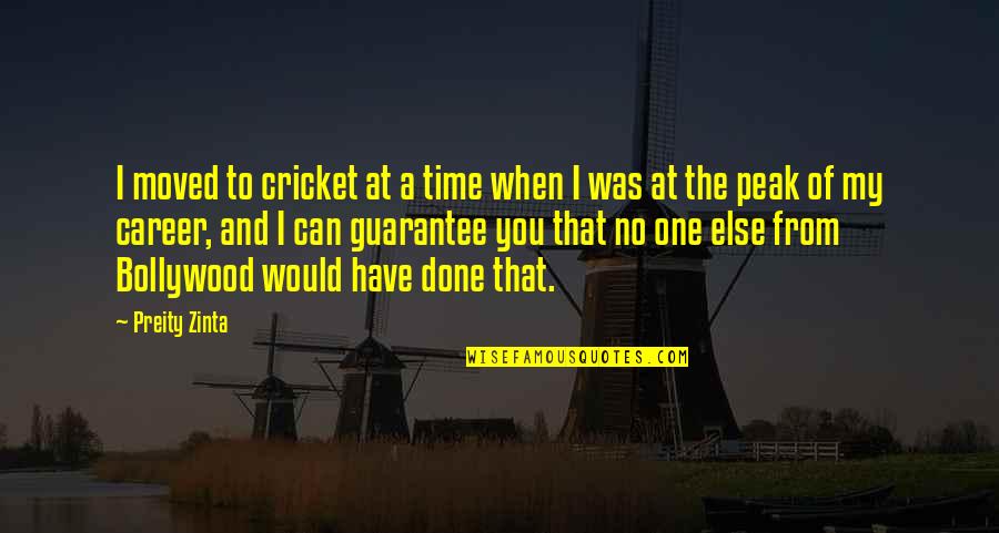 Tremila In Inglese Quotes By Preity Zinta: I moved to cricket at a time when Tremila In Inglese Quotes By Preity Zinta: I moved to cricket at a time when