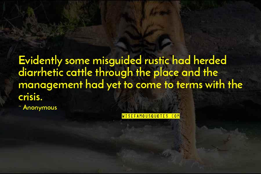 Trenching And Excavation Quotes By Anonymous: Evidently some misguided rustic had herded diarrhetic cattle