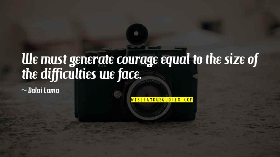 Trendnet Router Quotes By Dalai Lama: We must generate courage equal to the size