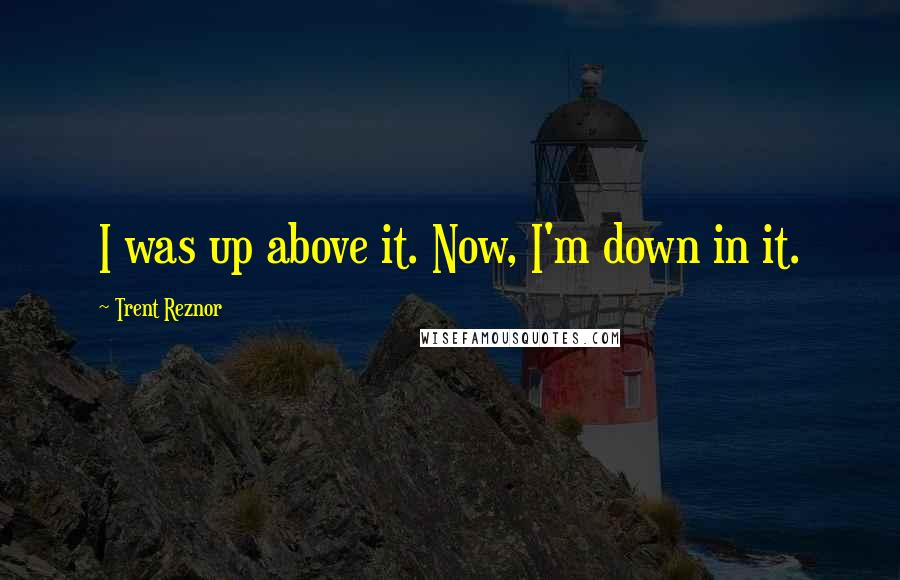Trent Reznor quotes: I was up above it. Now, I'm down in it.