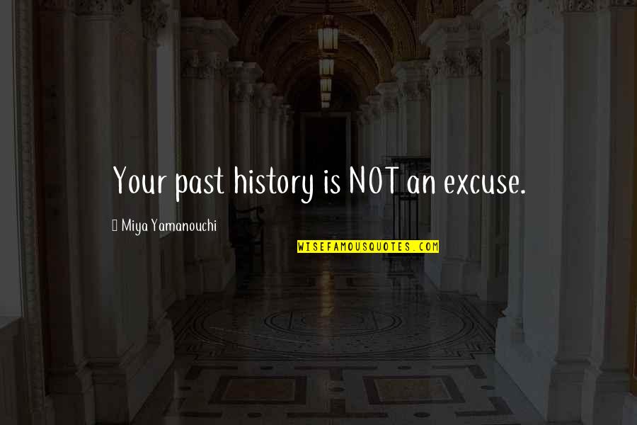 Trenta Pizza Quotes By Miya Yamanouchi: Your past history is NOT an excuse. Trenta Pizza Quotes By Miya Yamanouchi: Your past history is NOT an excuse.