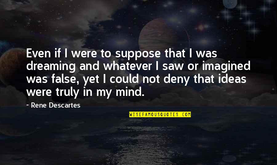Trenzas Quotes By Rene Descartes: Even if I were to suppose that I