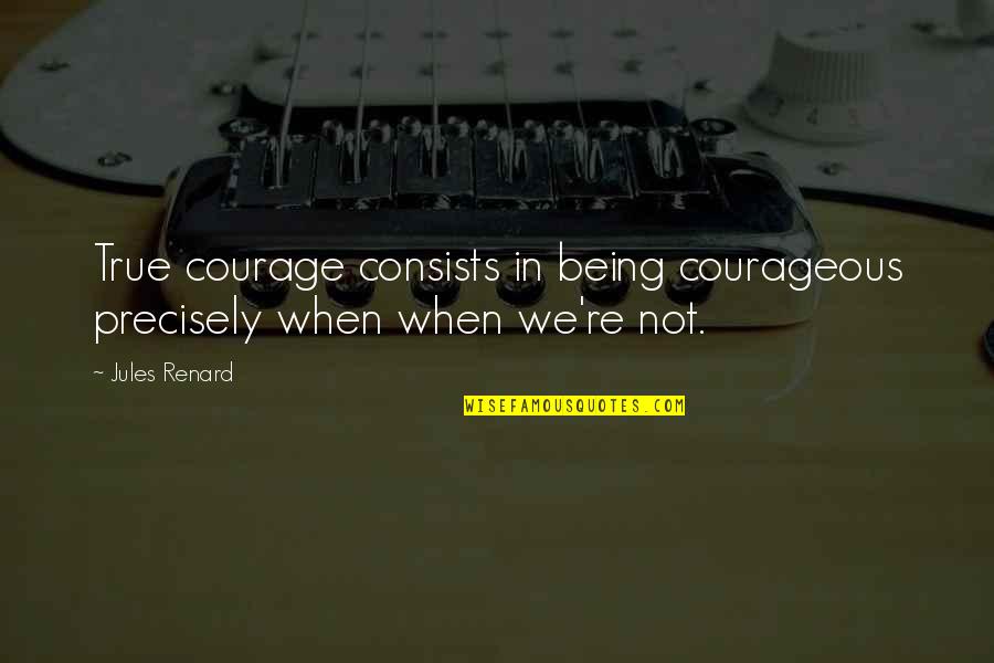 Trevarthen And Aitken Quotes By Jules Renard: True courage consists in being courageous precisely when