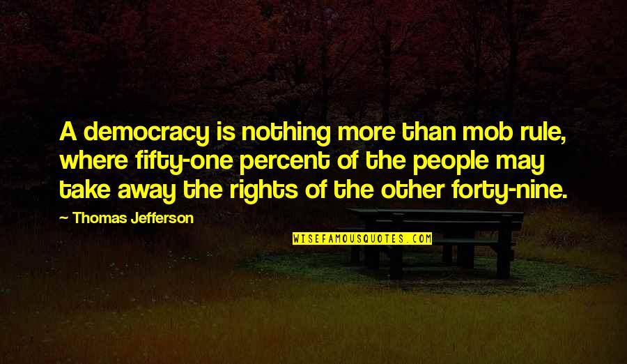 Trevelyan Quotes By Thomas Jefferson: A democracy is nothing more than mob rule,