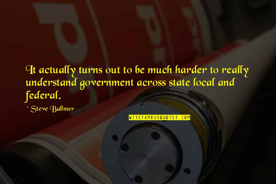Trevilian Station Quotes By Steve Ballmer: It actually turns out to be much harder Trevilian Station Quotes By Steve Ballmer: It actually turns out to be much harder