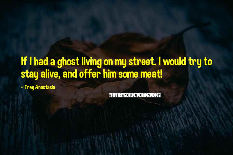 Trey Anastasio quotes: If I had a ghost living on my street. I would try to stay alive, and offer him some meat!