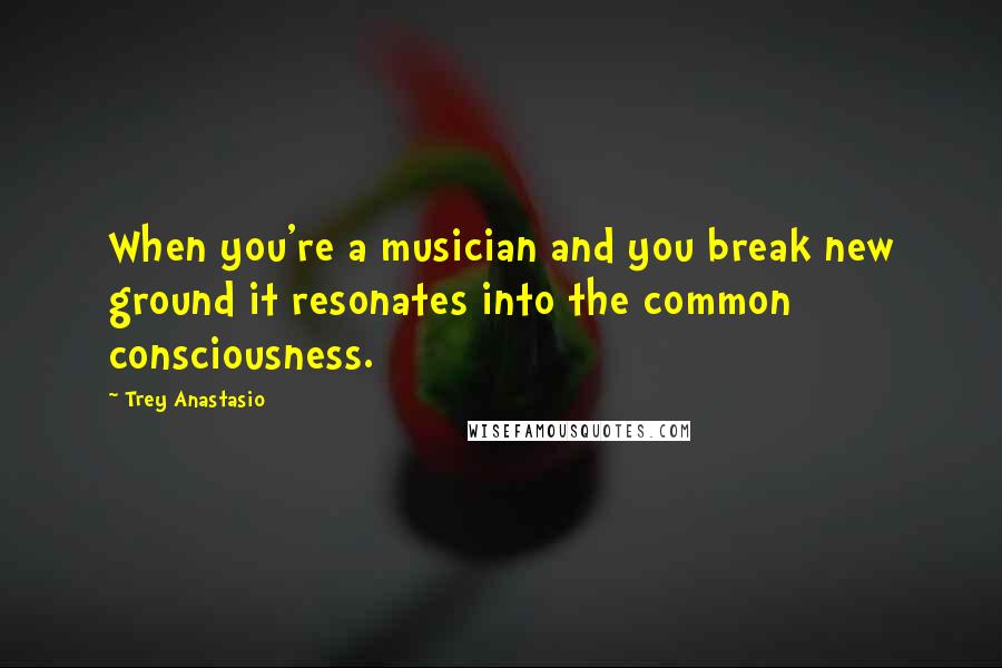 Trey Anastasio quotes: When you're a musician and you break new ground it resonates into the common consciousness.