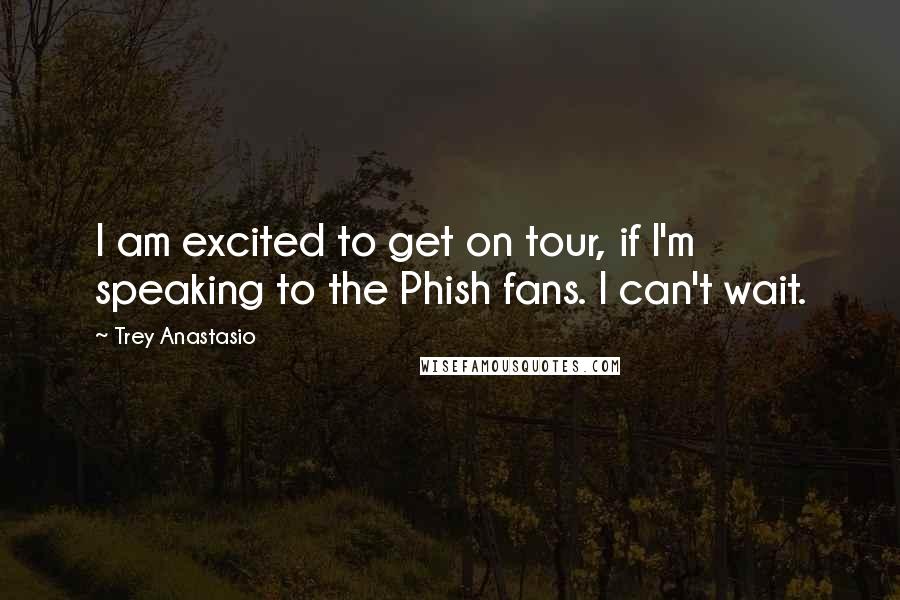 Trey Anastasio quotes: I am excited to get on tour, if I'm speaking to the Phish fans. I can't wait.