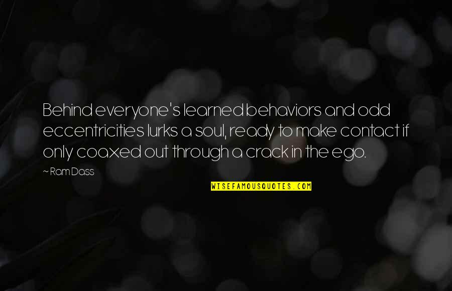 Trezentos Reais Quotes By Ram Dass: Behind everyone's learned behaviors and odd eccentricities lurks
