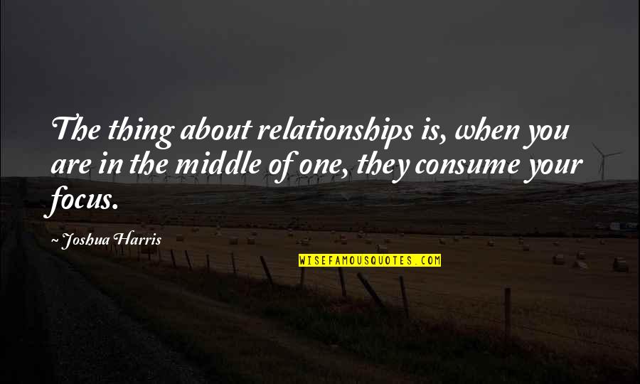 Trianon 100 Quotes By Joshua Harris: The thing about relationships is, when you are Trianon 100 Quotes By Joshua Harris: The thing about relationships is, when you are