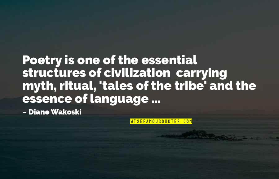 Tribes Quotes By Diane Wakoski: Poetry is one of the essential structures of