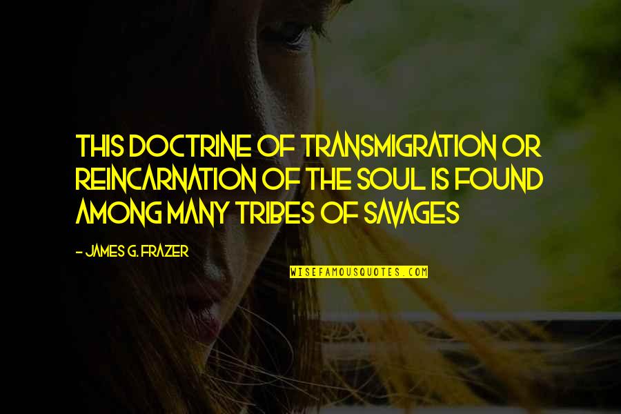 Tribes Quotes By James G. Frazer: This doctrine of transmigration or reincarnation of the