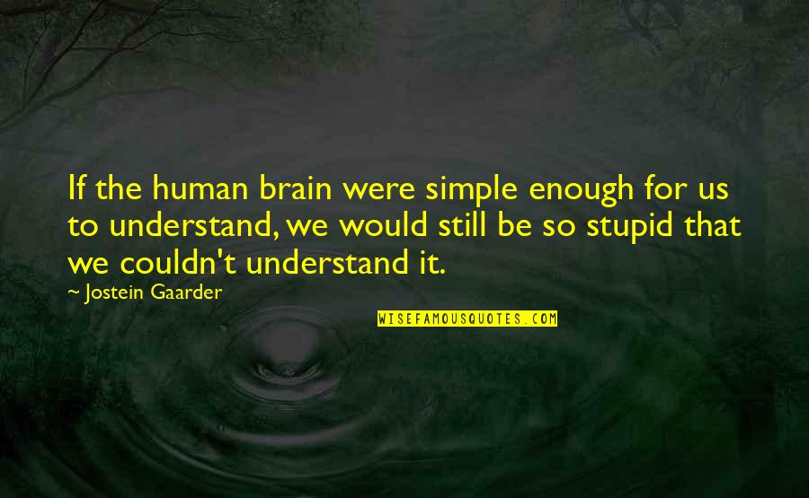 Tribesman Quotes By Jostein Gaarder: If the human brain were simple enough for Tribesman Quotes By Jostein Gaarder: If the human brain were simple enough for