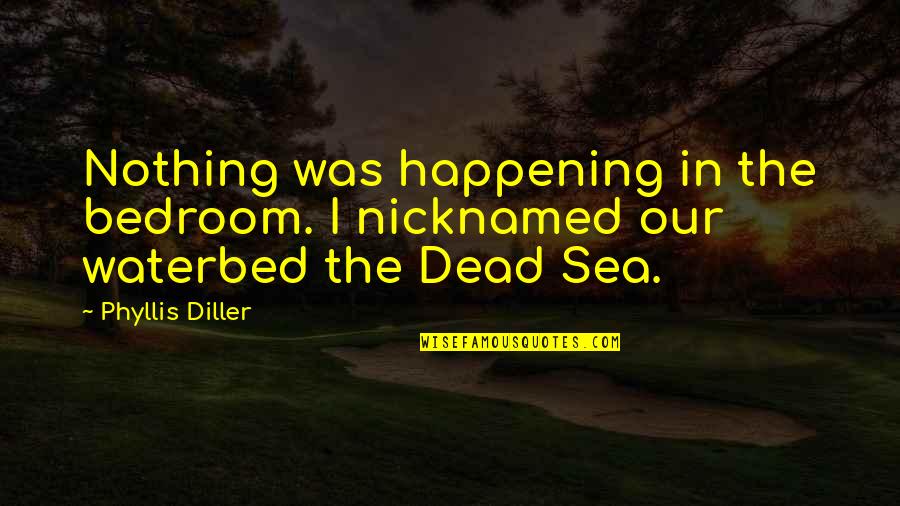 Tribunes Quotes By Phyllis Diller: Nothing was happening in the bedroom. I nicknamed