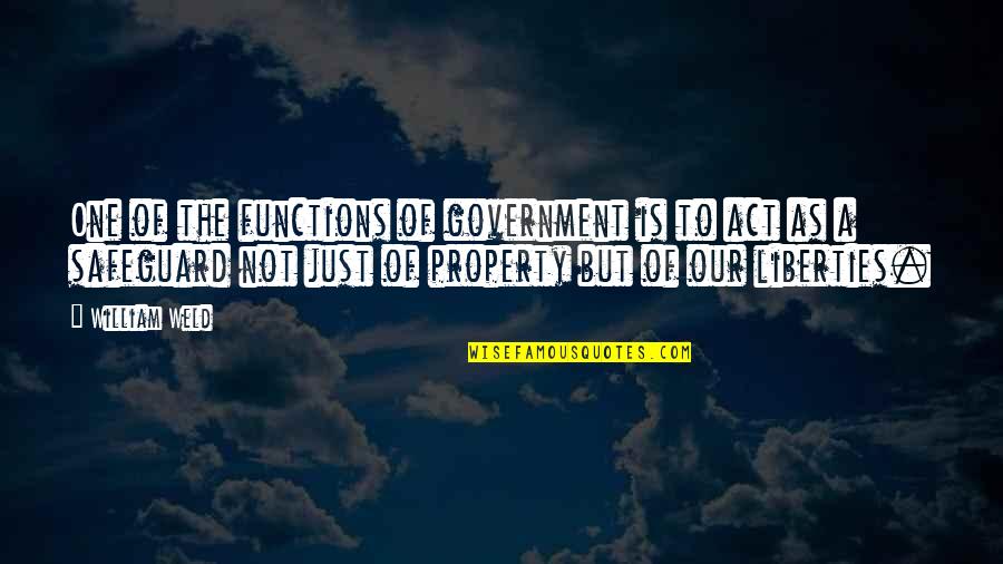 Tributarias Significado Quotes By William Weld: One of the functions of government is to Tributarias Significado Quotes By William Weld: One of the functions of government is to