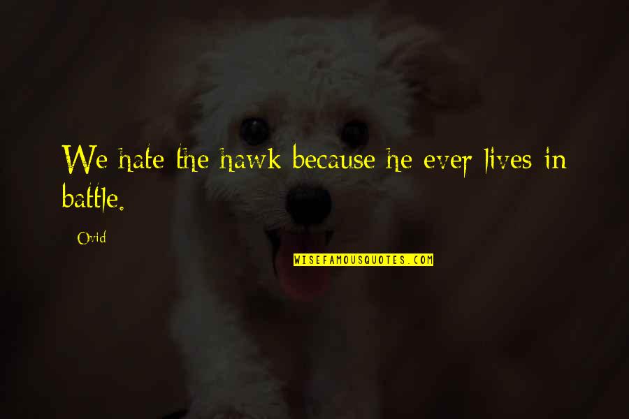 Tributarios De Lago Quotes By Ovid: We hate the hawk because he ever lives