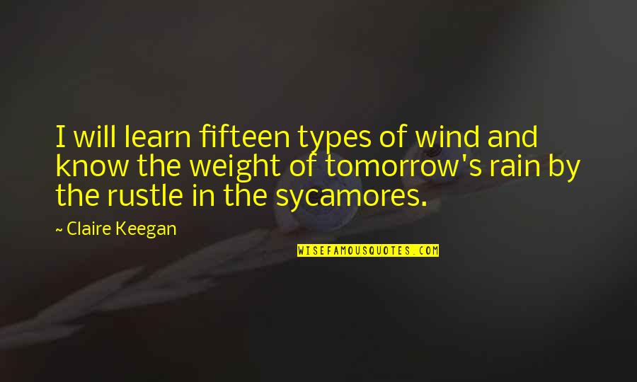Tributes Quotes By Claire Keegan: I will learn fifteen types of wind and Tributes Quotes By Claire Keegan: I will learn fifteen types of wind and
