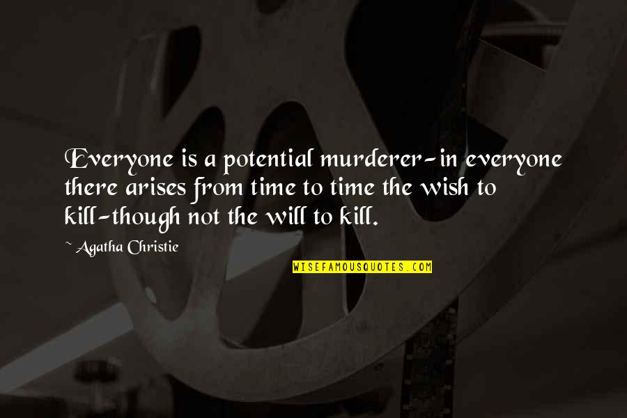 Tricking Yourself Quotes By Agatha Christie: Everyone is a potential murderer-in everyone there arises