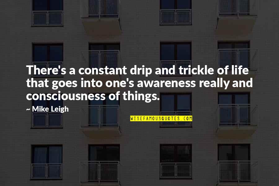 Trickle Quotes By Mike Leigh: There's a constant drip and trickle of life