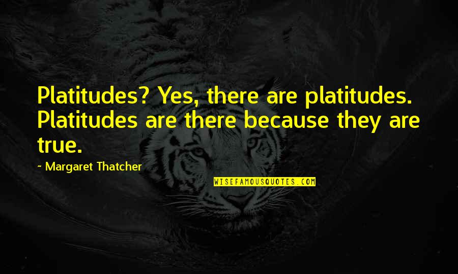 Tricolour Quotes By Margaret Thatcher: Platitudes? Yes, there are platitudes. Platitudes are there